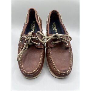 Sperry Top-Sider Slip On Boat Shoes Men's Size 7M Brown Leather Leeward STS15003